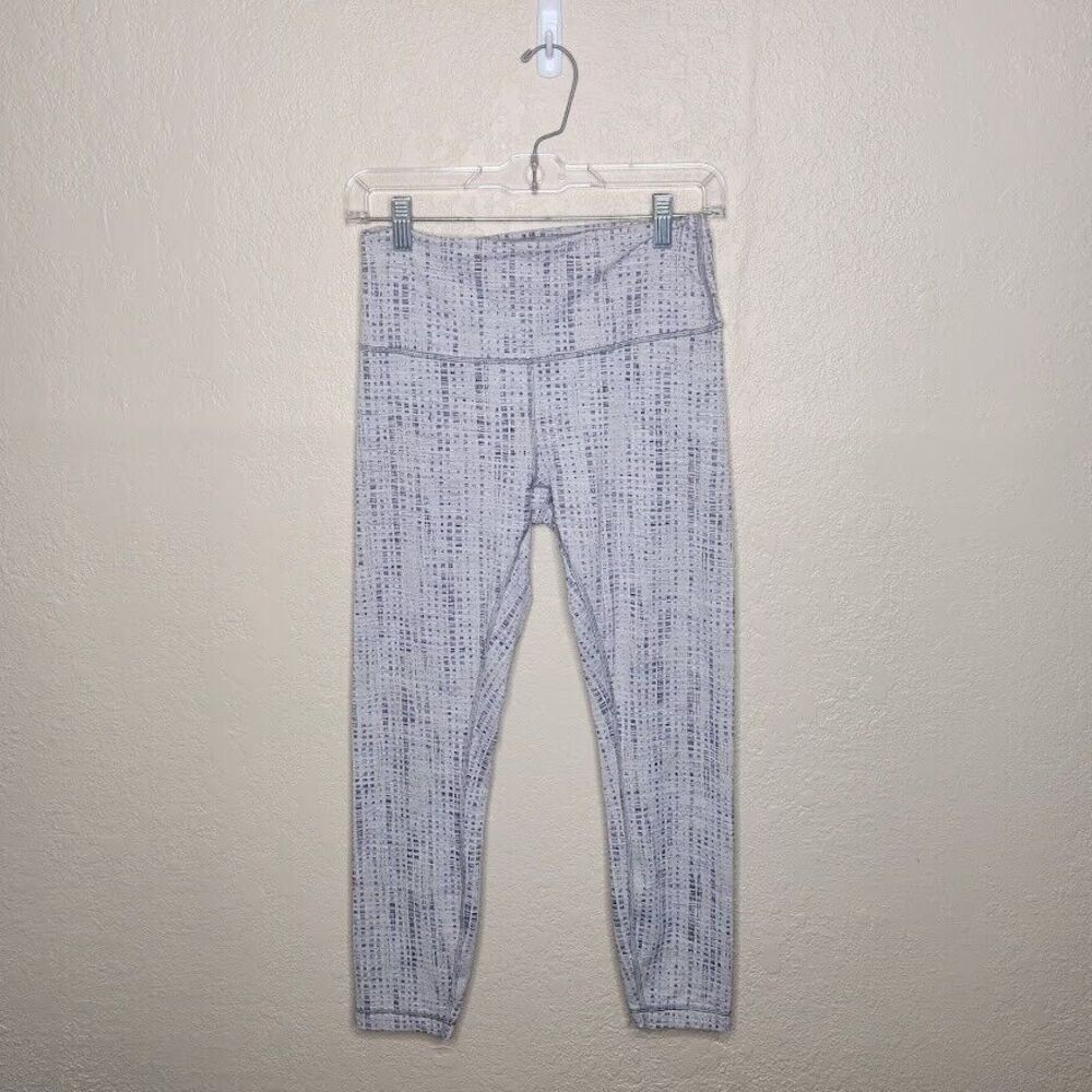 Lululemon Legging Women 8 Purple Nylon Stretch Elastic Waist Ankle Mid Rise GYm